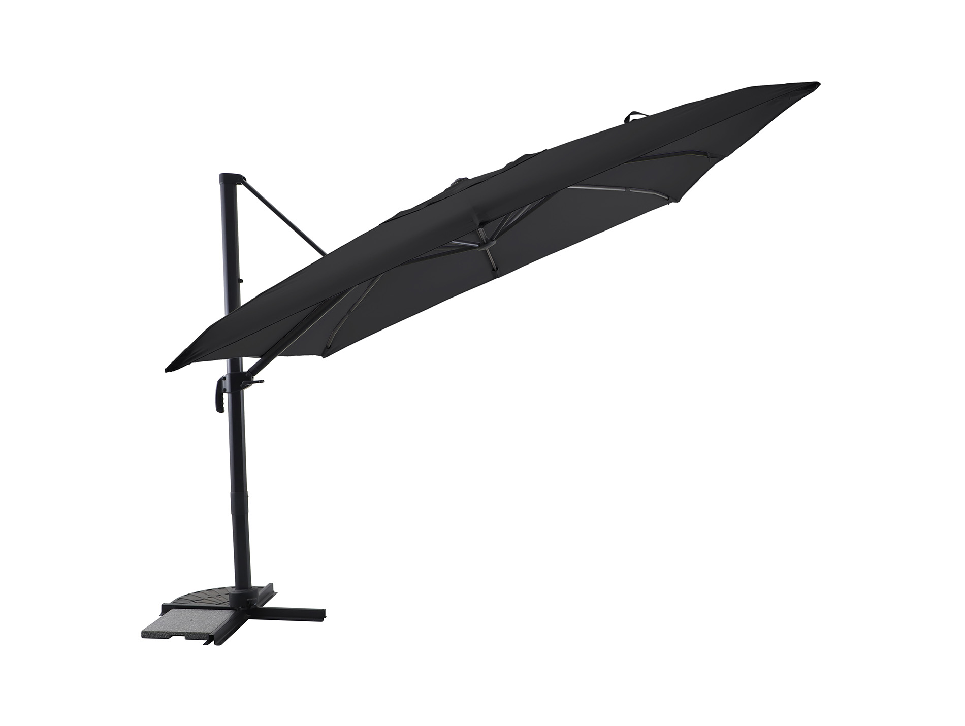 Parasol déporté aluminium MWH 3x3m anthracite inclinable